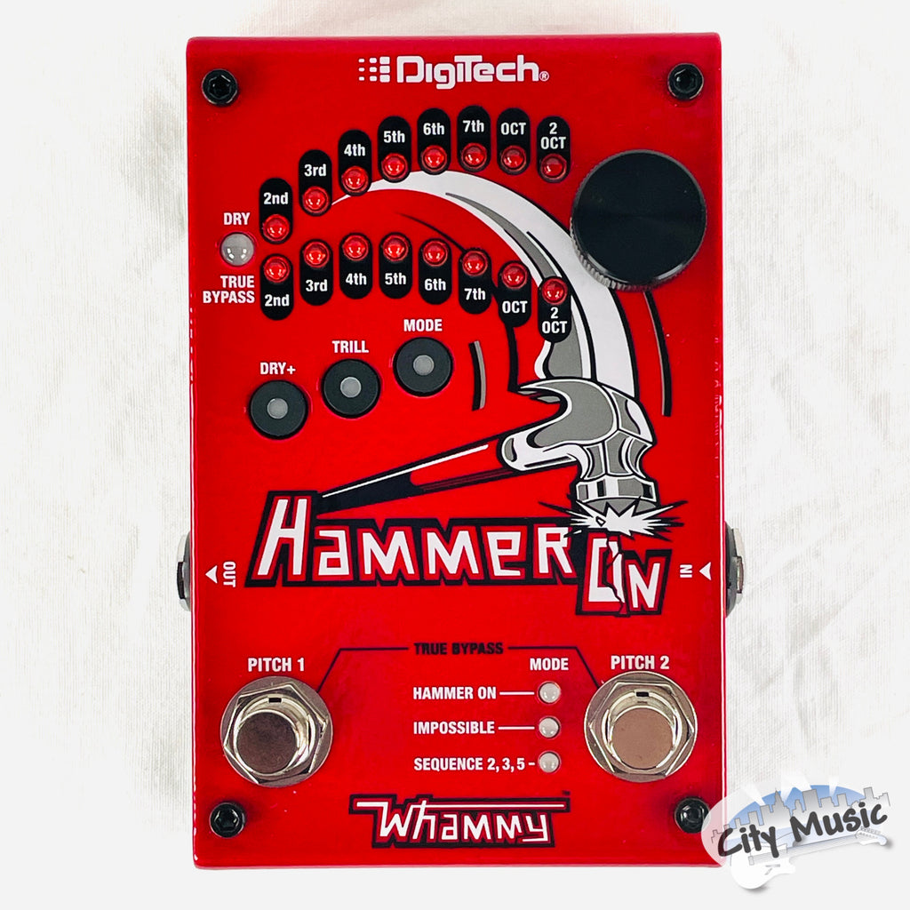 DigiTech HammerOn pitch shifter pedal — red top view