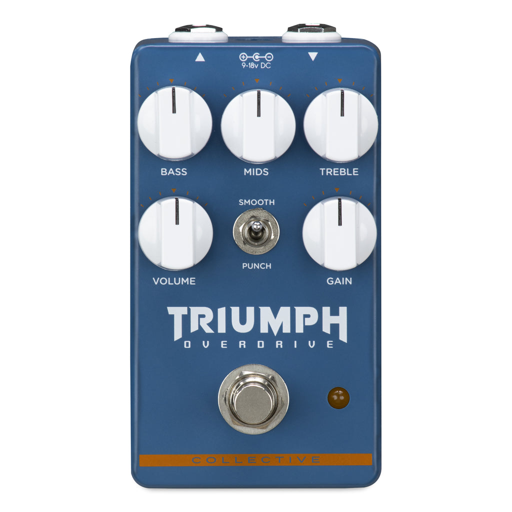 Wampler Triumph Overdrive Pedal - Blue body, Smooth/Punch switch, 3-band EQ, Collective Series