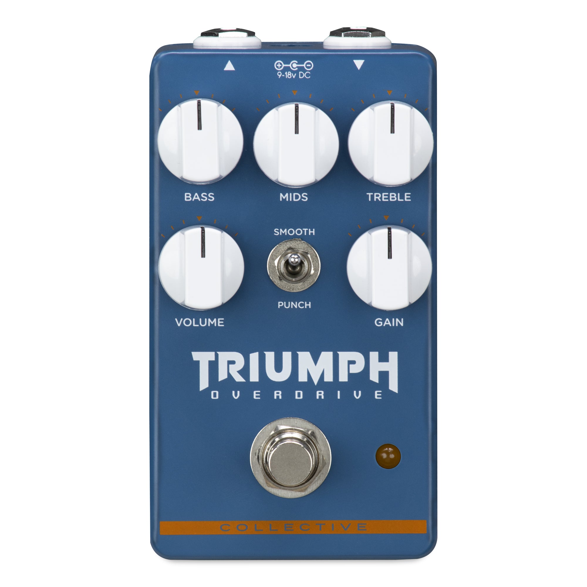 Wampler Triumph Overdrive Pedal - Blue body, Smooth/Punch switch, 3-band EQ, Collective Series