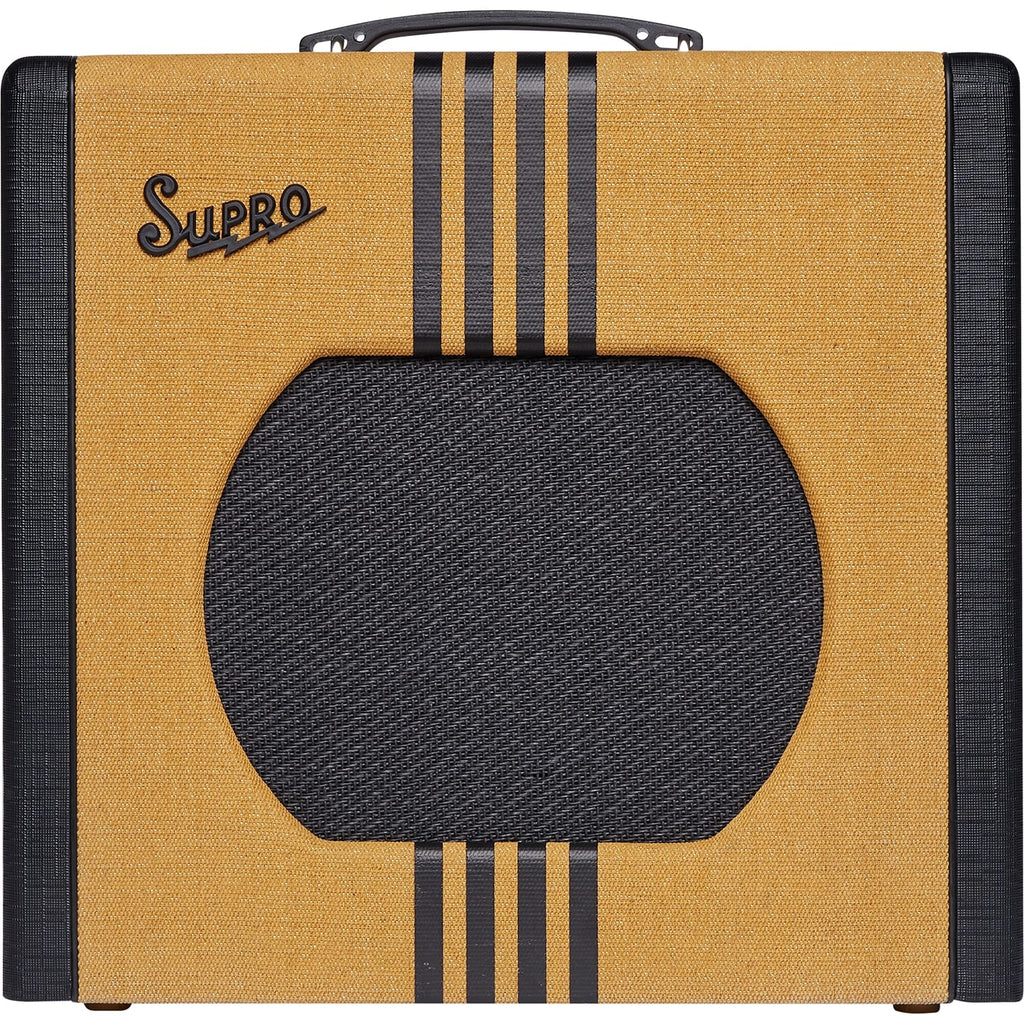 Supro Delta King 12 tube combo amp — tweed & black, front