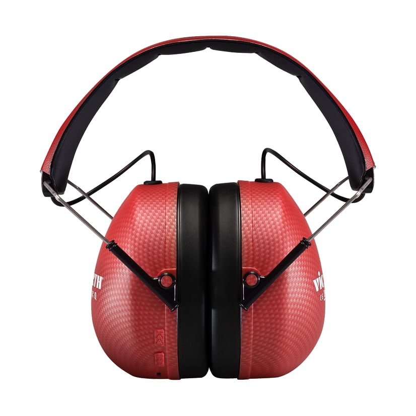 Vic Firth Bluetooth Isolation Headphones — red over-ear front
