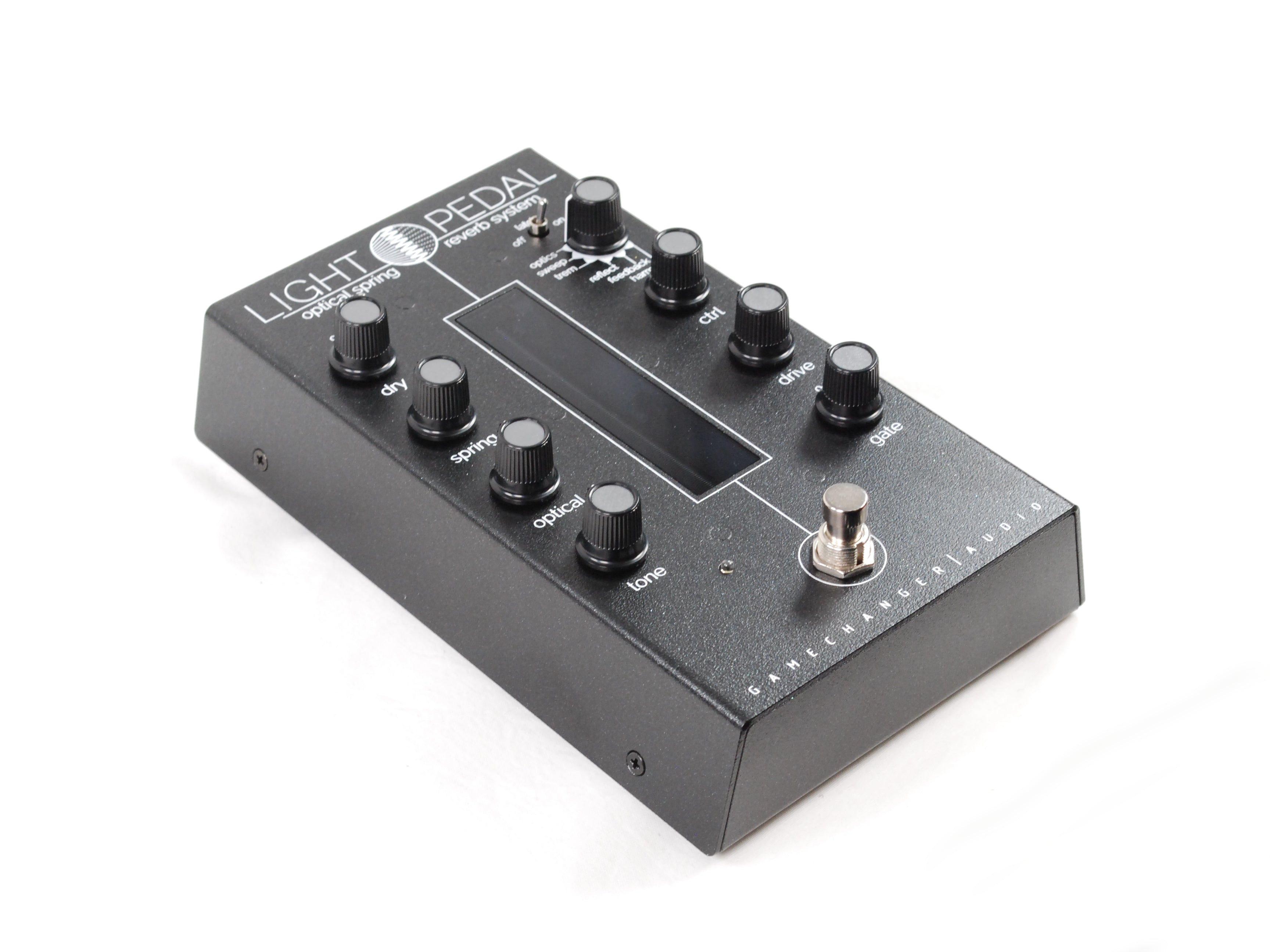 Gamechanger Audio LIGHT Pedal optical spring reverb — angled view