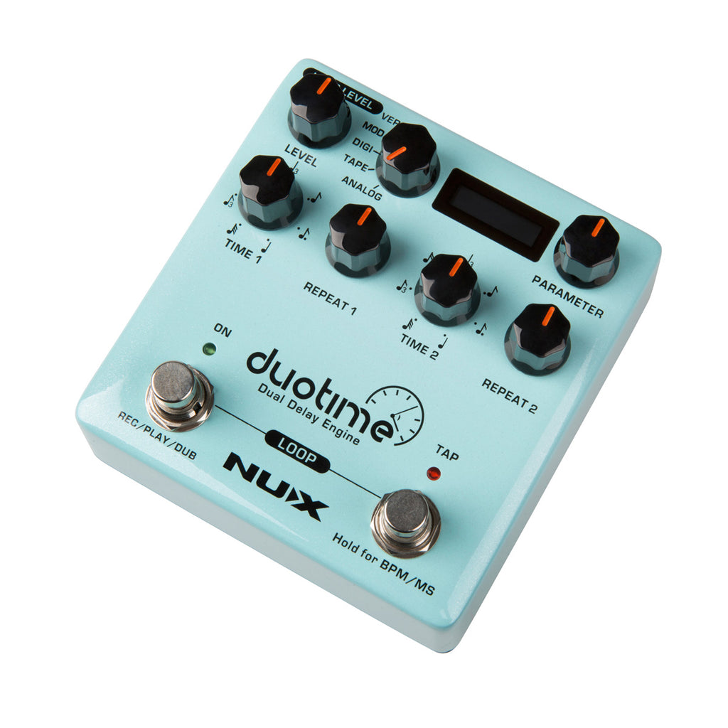 NUX NDD-6 Duotime dual delay pedal — knobs detail