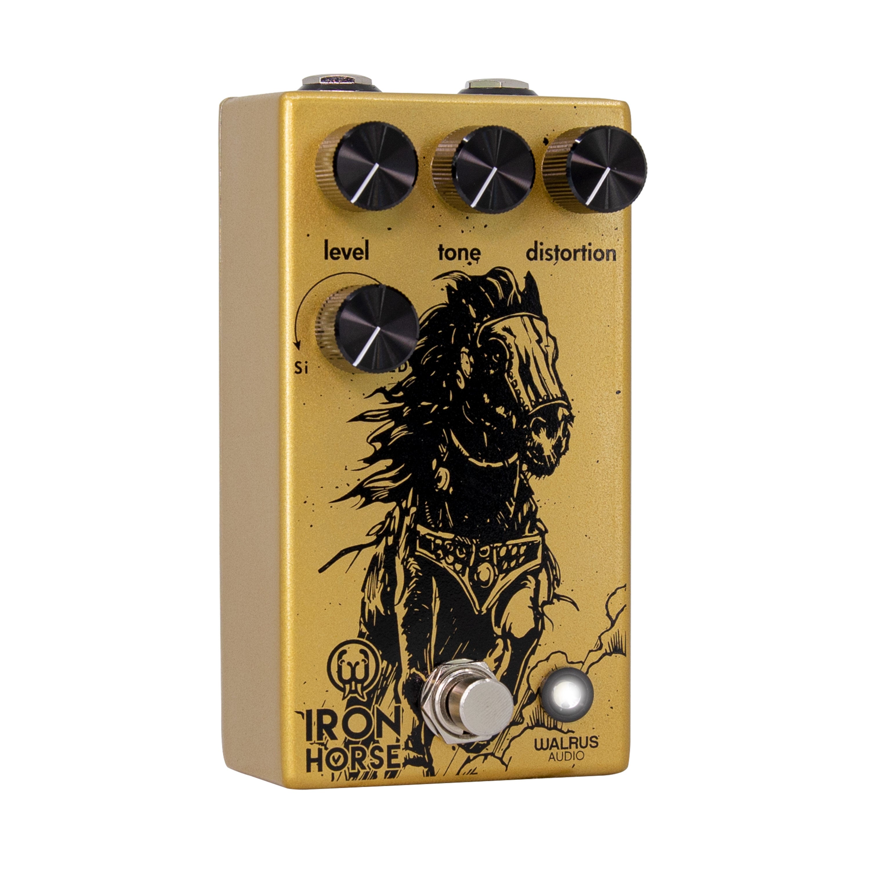 Walrus Audio Iron Horse V3 distortion pedal — control knobs detail