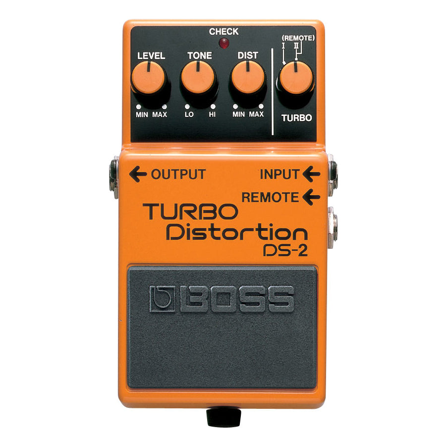 Boss DS-2 Turbo Distortion pedal top control panel