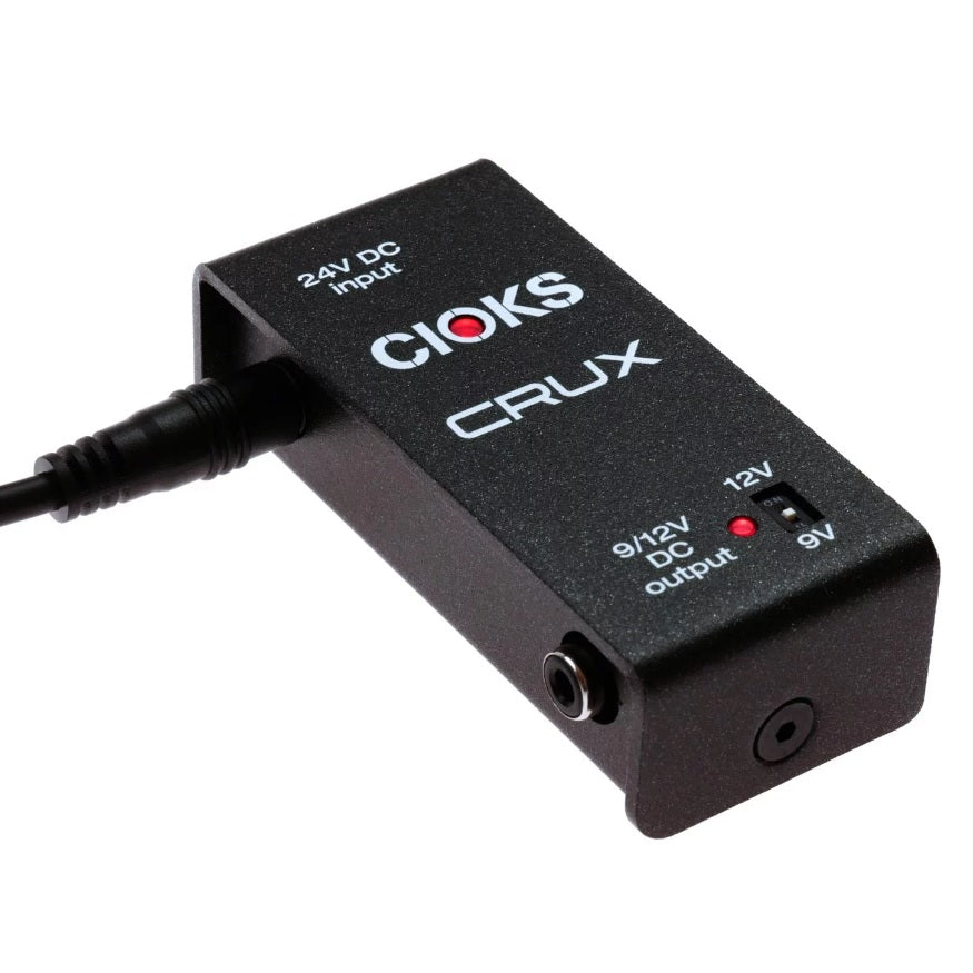 CIOKS CRUX converter for DC7 — black enclosure with 24V DC input and 9/12V output