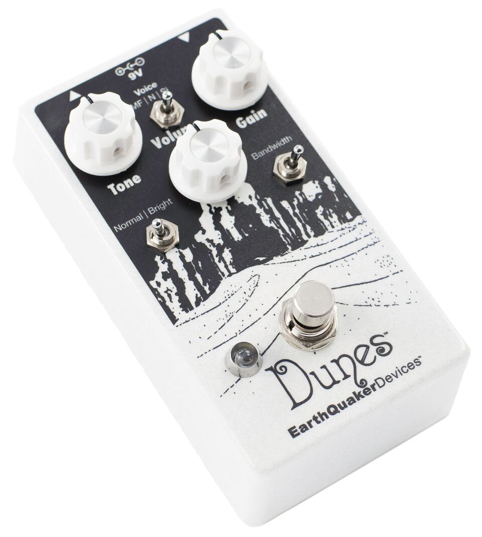EarthQuaker Dunes V2 overdrive pedal — angled view