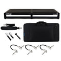 Pedaltrain Novo 32 pedalboard — black five-rail board with soft case and patch cables