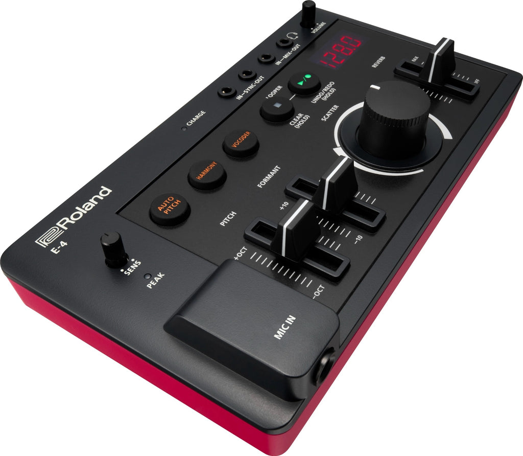 Roland Aira Compact E-4 vocal processor angled view