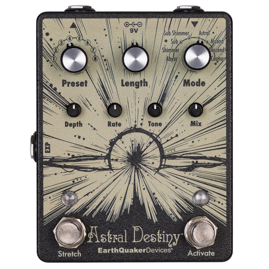 New EarthQuaker Astral Destiny Limited Edition Black & Gold Octave Reverb Pedal