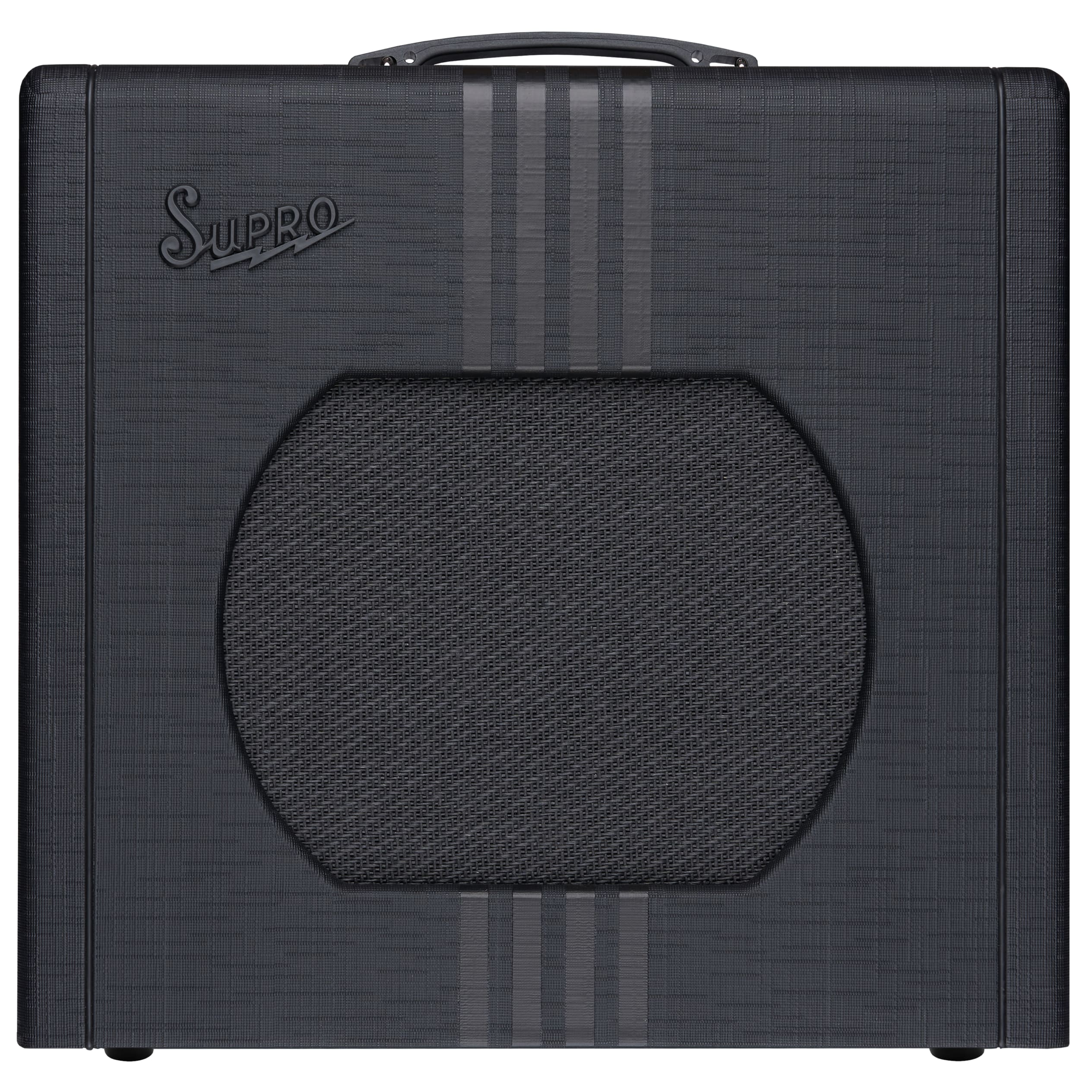 Supro Delta King 12 tube combo guitar amp, black tolex front view