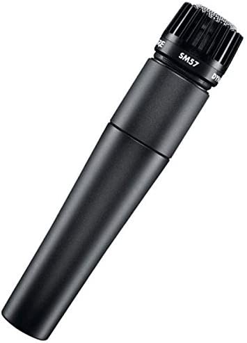 Shure SM57-LC dynamic instrument microphone — angled body view
