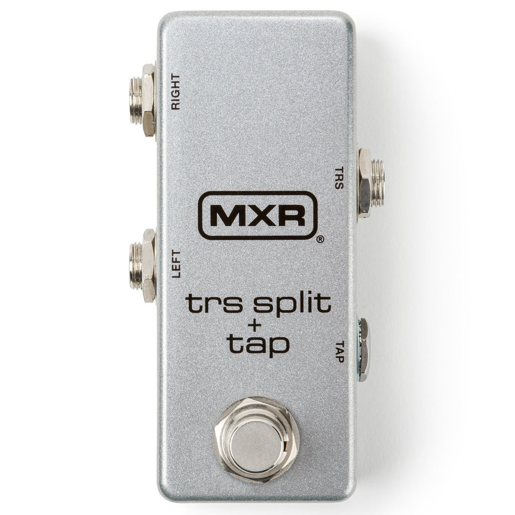 MXR M231 TRS Split + Tap footswitch — silver enclosure top view