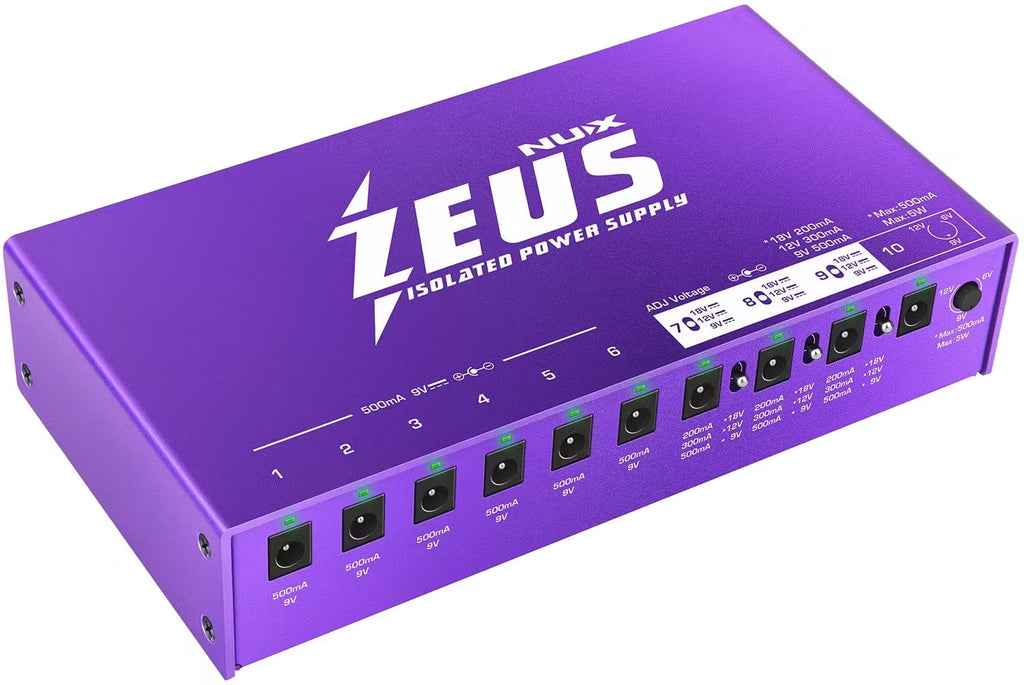 NUX Zeus power supply voltage selector switches