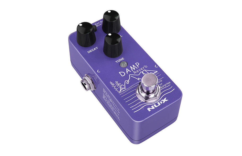 NUX NRV-3 Damp Reverb mini pedal — angled view
