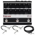 Friedman IR-D dual channel tube preamp DI pedal in black and silver with included cables