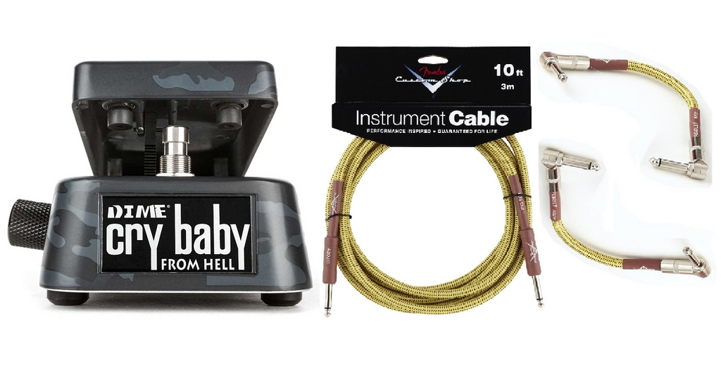 Dunlop DB01B Dimebag Cry Baby From Hell wah pedal — alternate view with cables