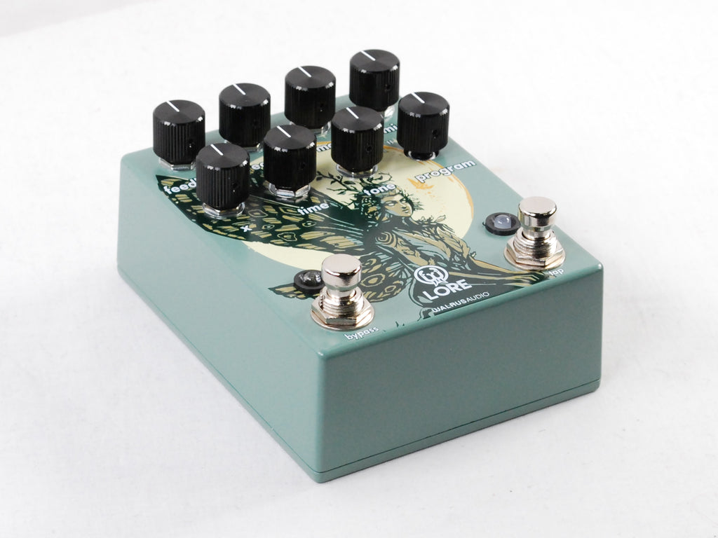 Walrus Audio Lore used - side view showing tap and bypass footswitches
