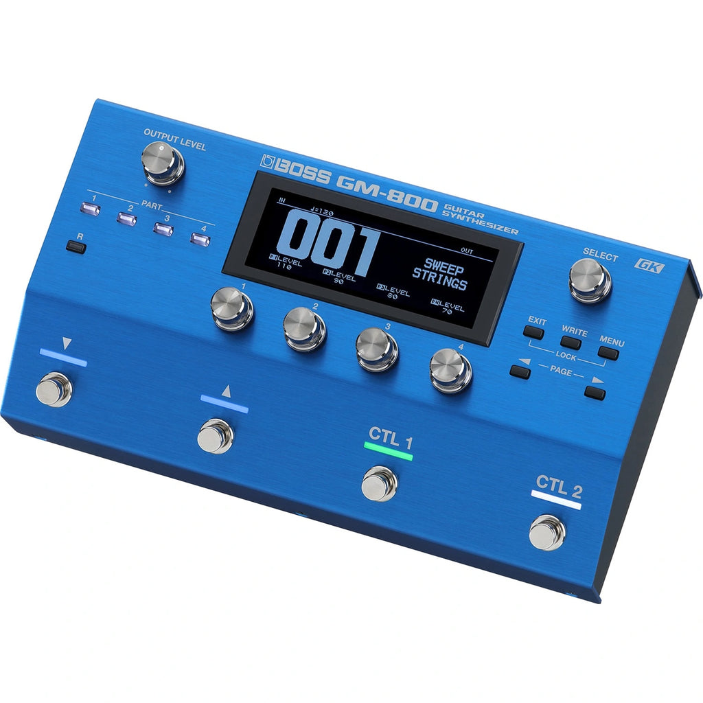 Boss GM-800 guitar synthesizer pedal — angled product view