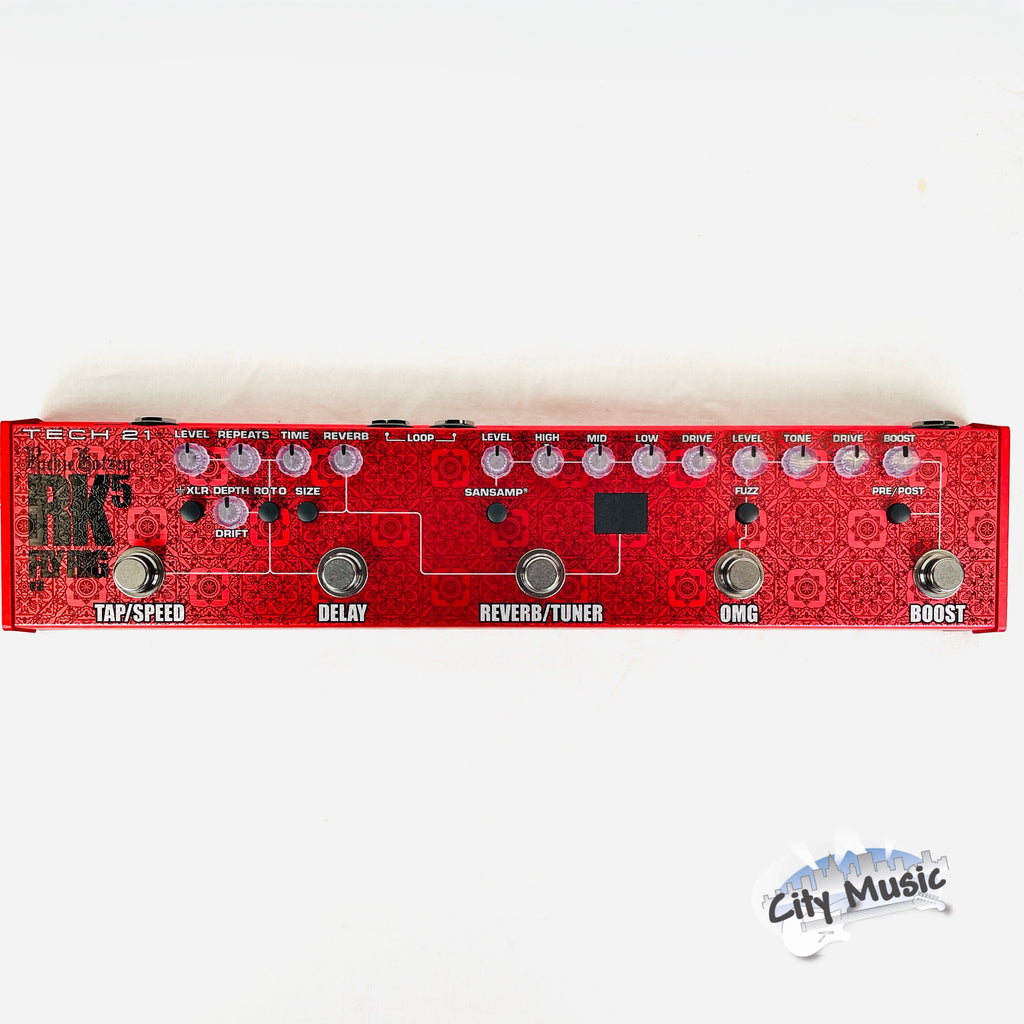 Used Tech 21 RK5 V3 Richie Kotzen Fly Rig SansAmp pedal — angled control panel
