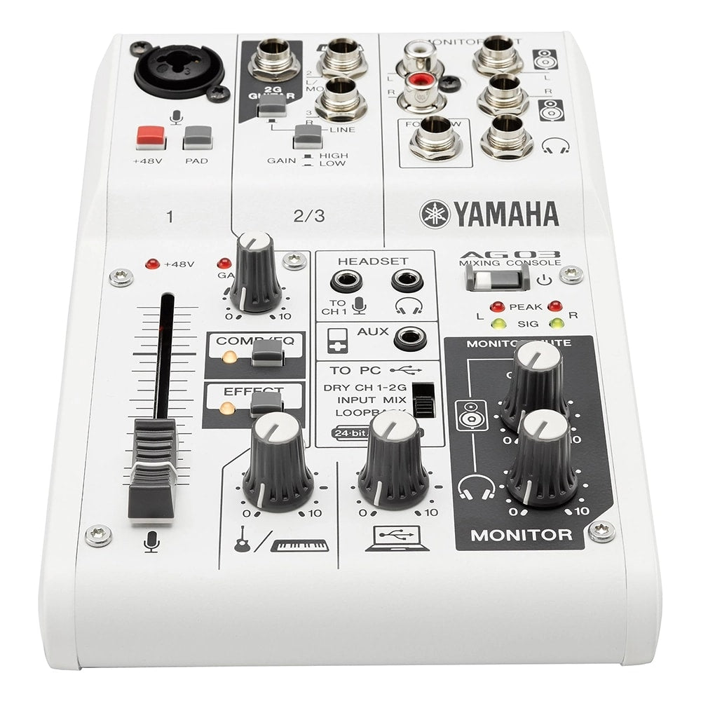 Yamaha AG03 mixer, rear connections and inputs
