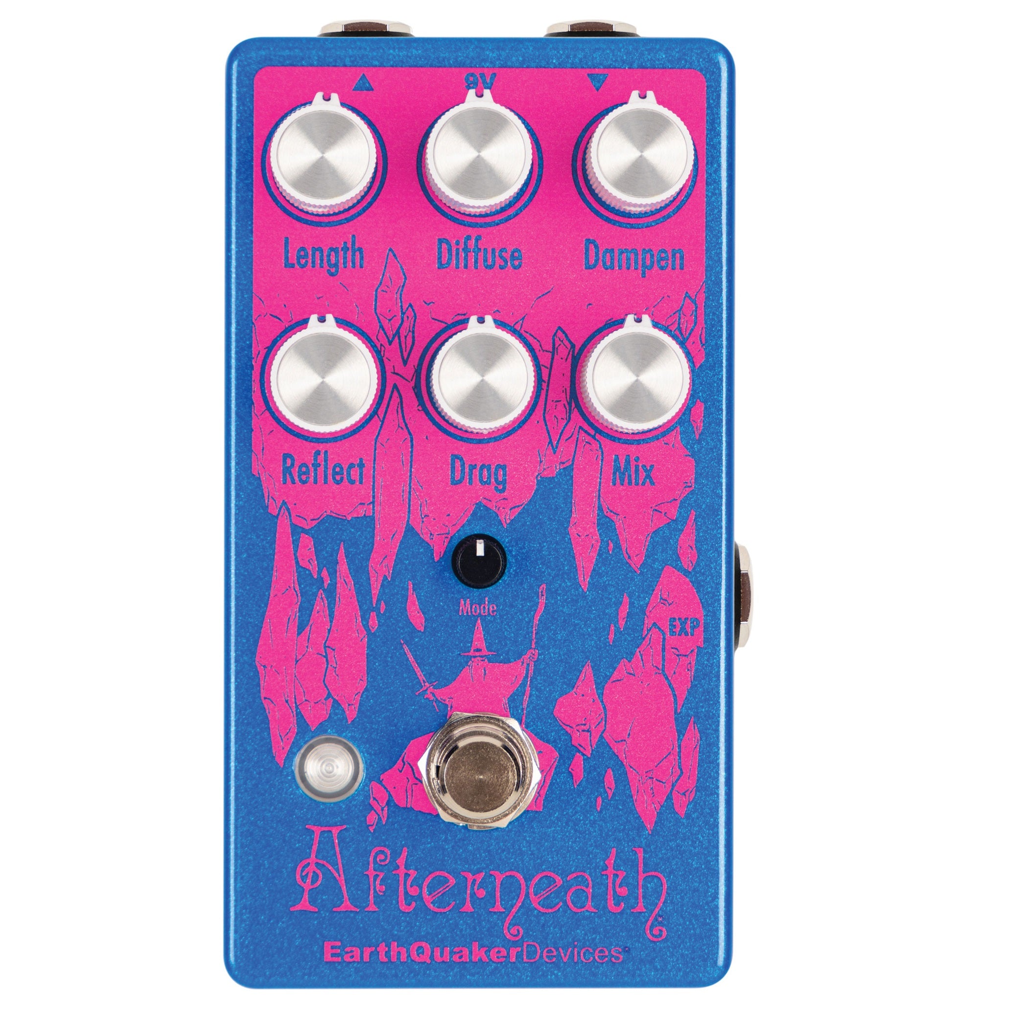 EarthQuaker Afterneath V3 reverb pedal — control knobs view
