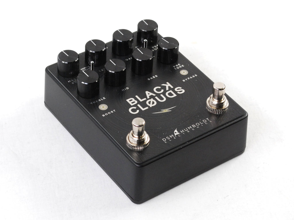 DSM & Humboldt Black Clouds distortion pedal — angled view