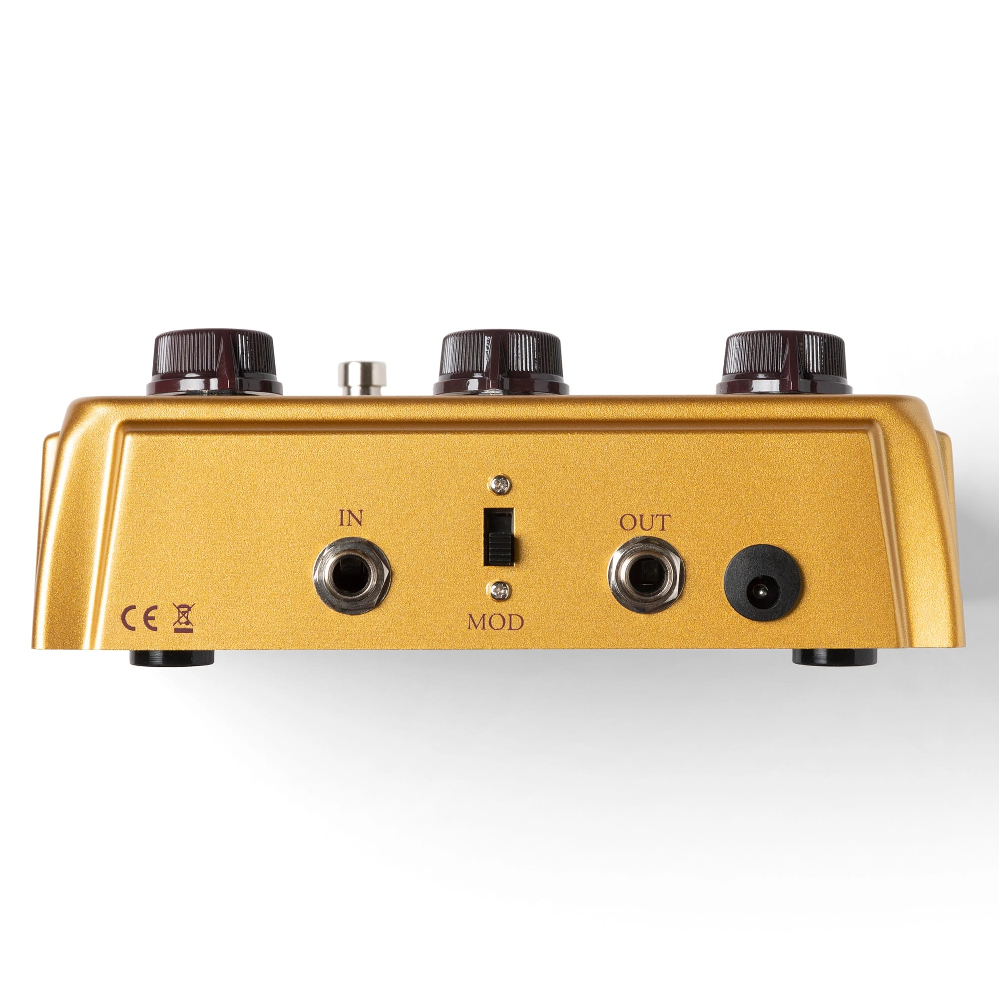 Warm Audio Centavo overdrive pedal rear MOD switch and jacks