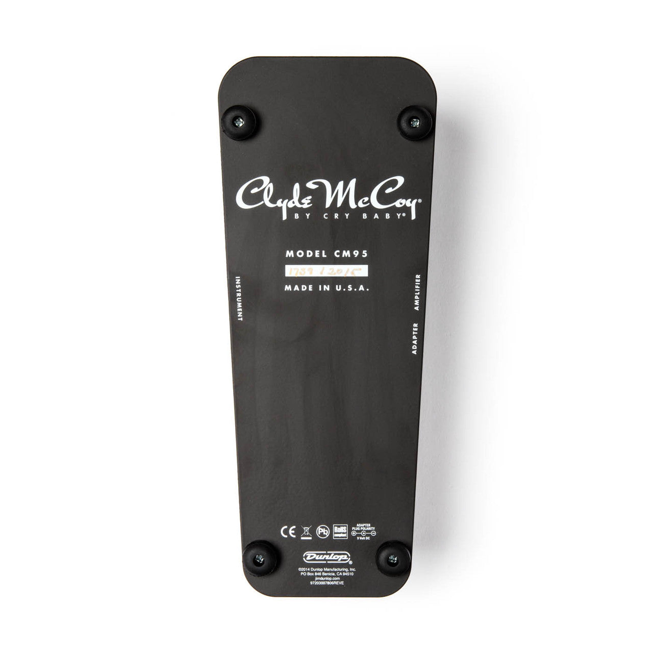 Dunlop CM95 Clyde McCoy Cry Baby wah pedal — top view