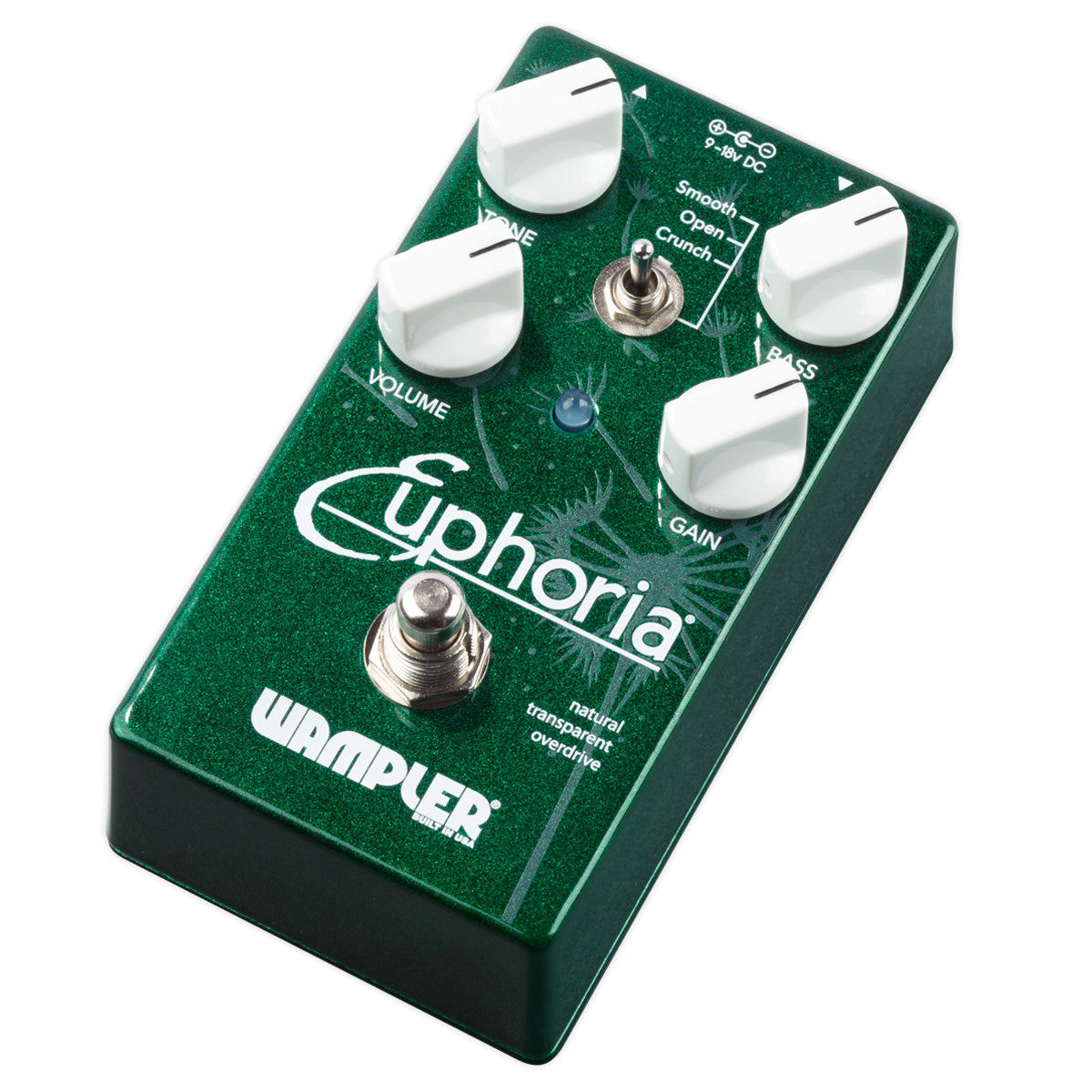 Wampler Euphoria Overdrive pedal with Boss instrument cable and two BPC4 patch cables