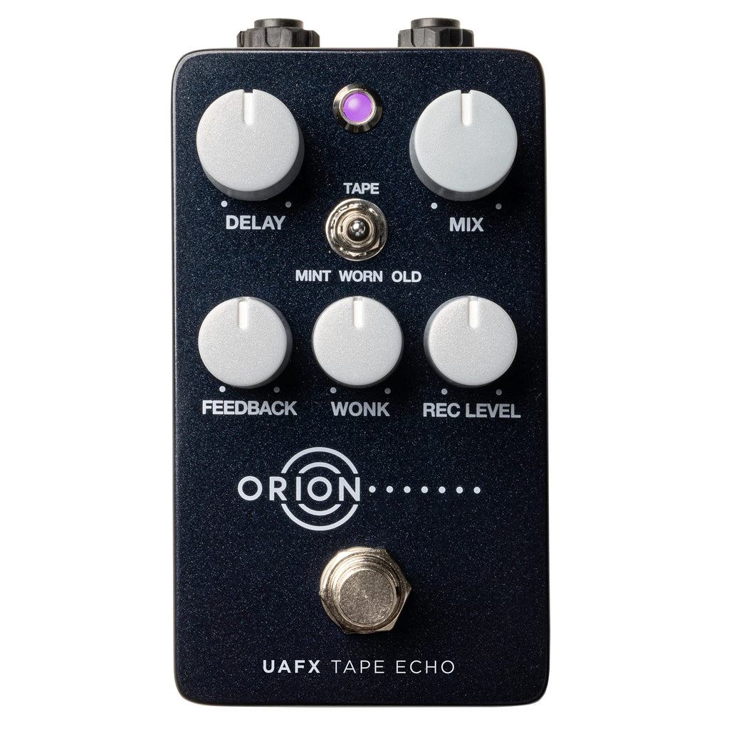 Universal Audio UAFX Orion tape echo delay pedal — front top view