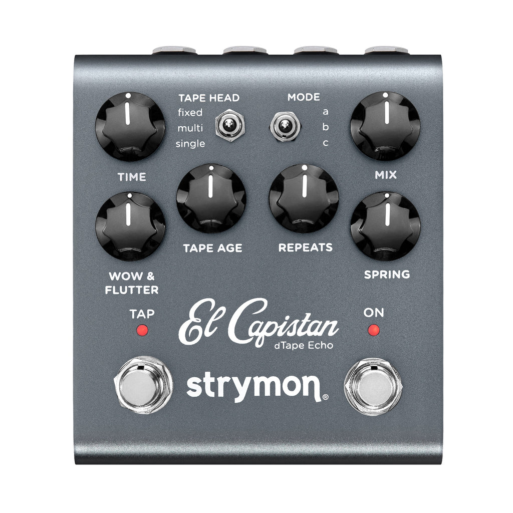 Strymon El Capistan V2 dTape echo pedal — dark gray enclosure front view