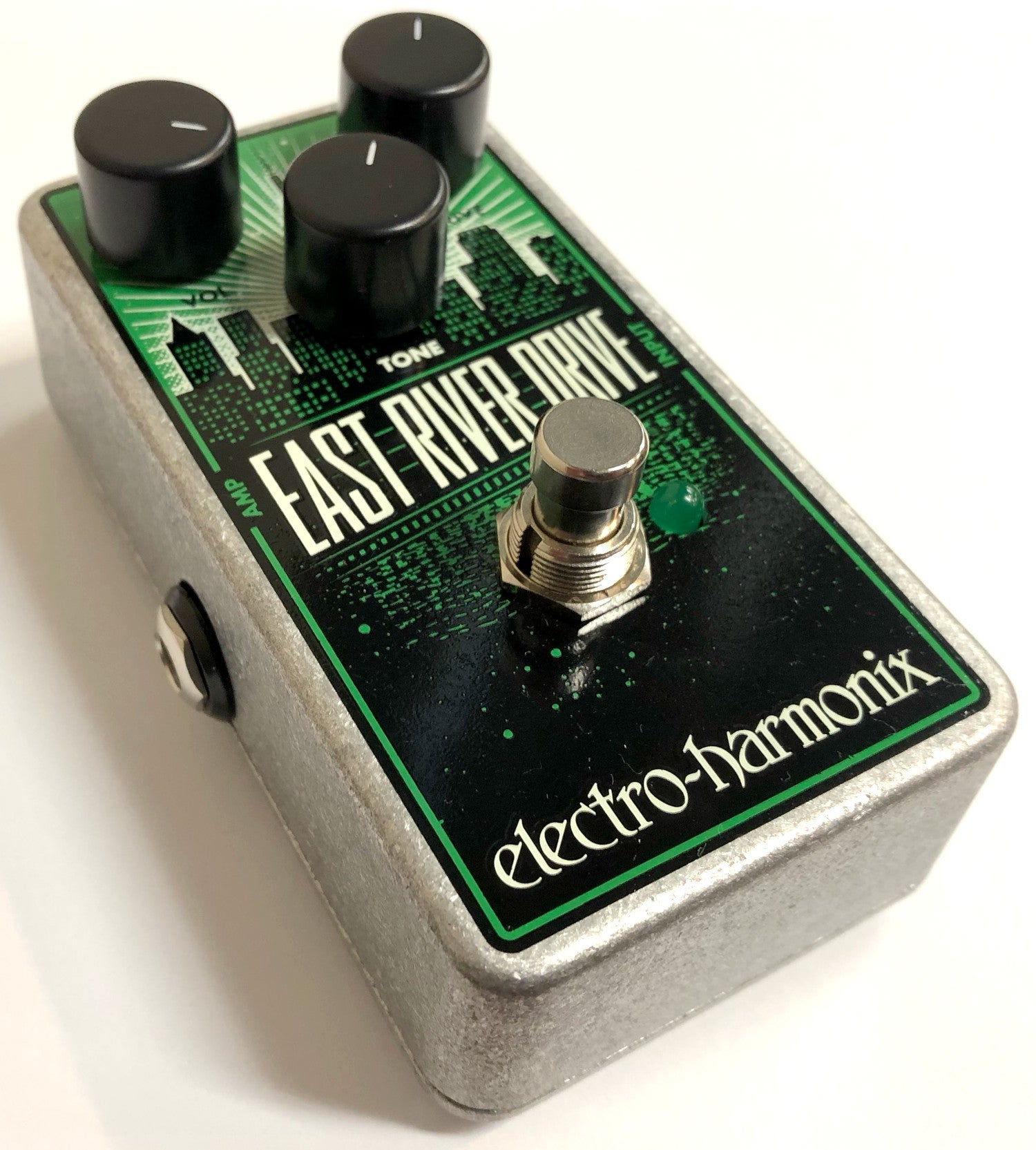 Electro-Harmonix East River Drive overdrive pedal — control knobs detail