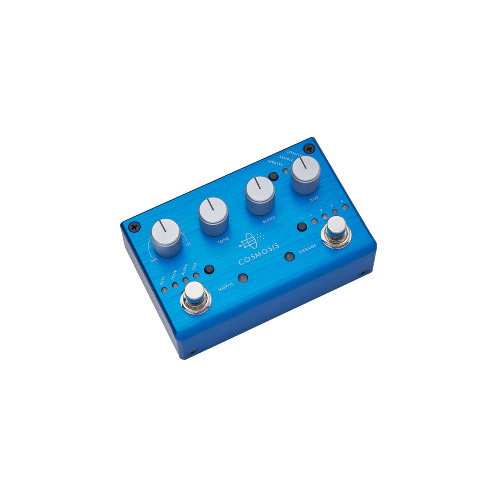 Pigtronix Cosmosis reverb pedal — stereo input and output jacks