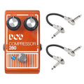 DOD Compressor 280 pedal - orange chassis with two patch cables