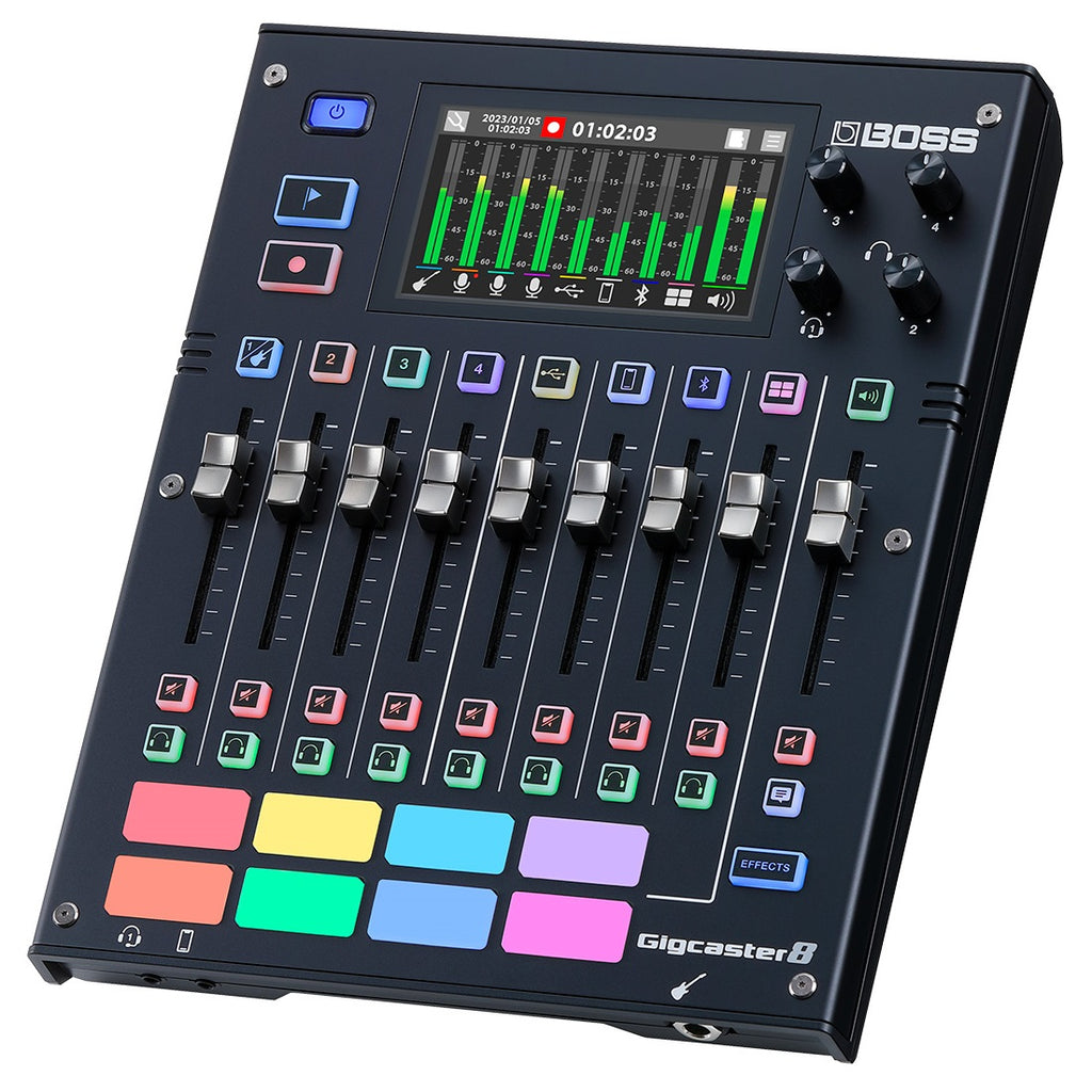 Boss GCS-8 Gigcaster 8 streaming mixer — rear connector panel