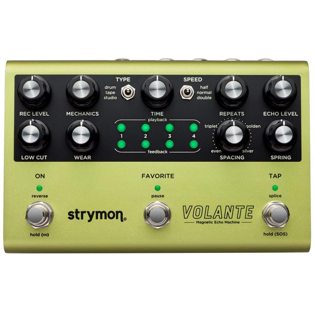 Strymon Volante magnetic echo delay pedal — green top panel