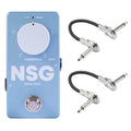 Darkglass NSG Noise Gate bass pedal with two patch cables — blue enclosure, threshold knob