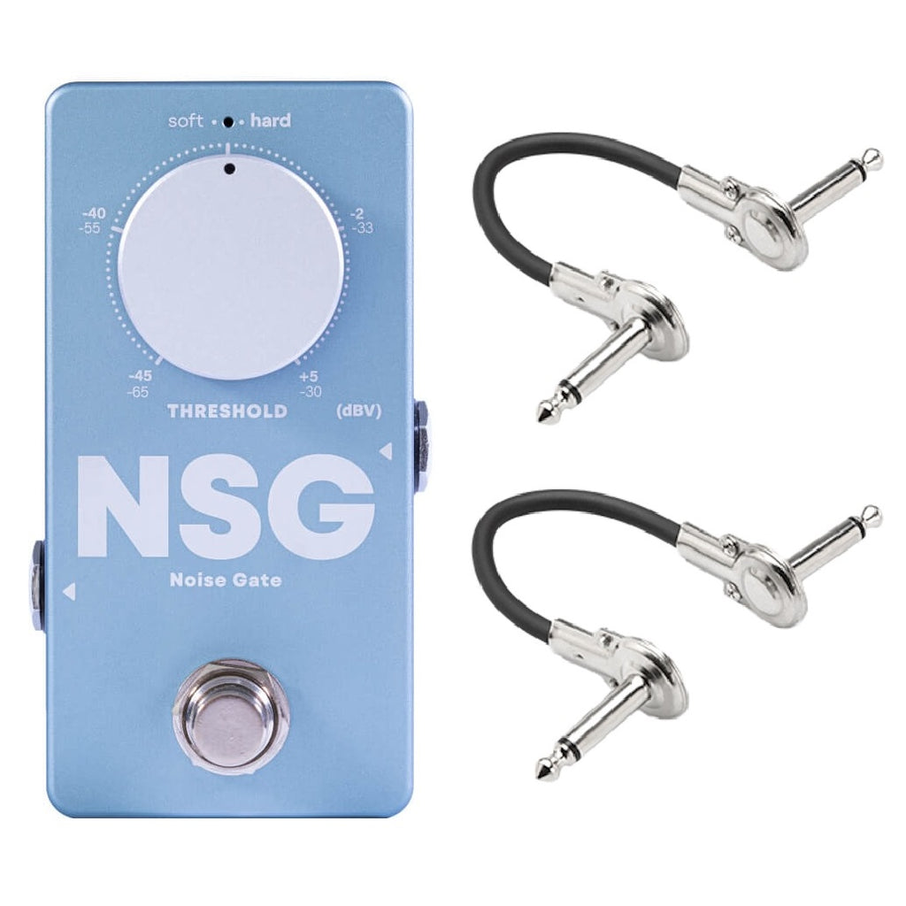 Darkglass NSG Noise Gate bass pedal — front view, blue with soft/hard modes
