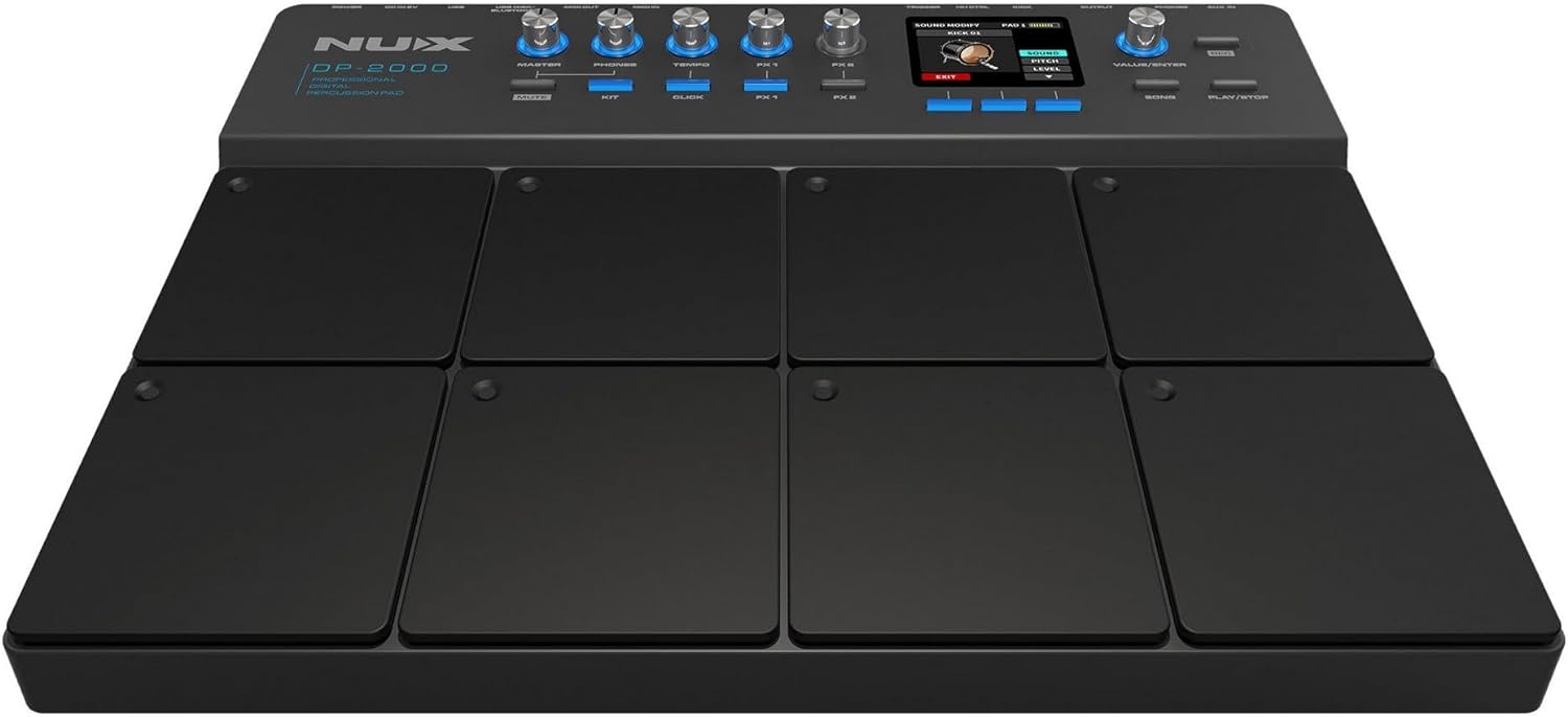 NUX DP-2000 percussion pad — knobs and buttons detail