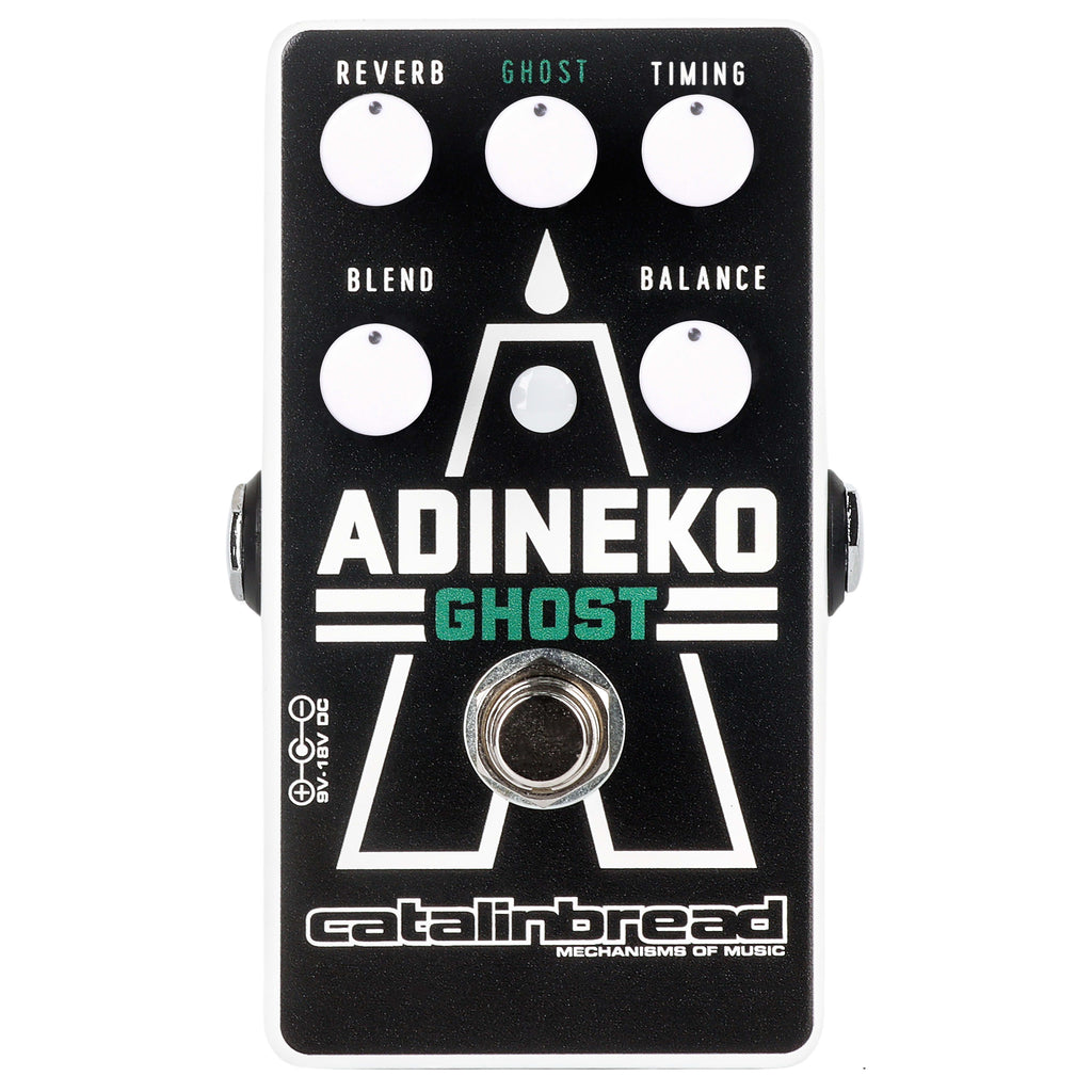 Catalinbread Adineko Ghost oil can delay pedal — black front panel detail