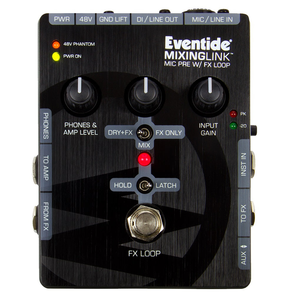 Eventide MixingLink mic preamp pedal - front control panel