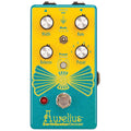EarthQuaker Devices Aurelius chorus pedal — top view, yellow and teal