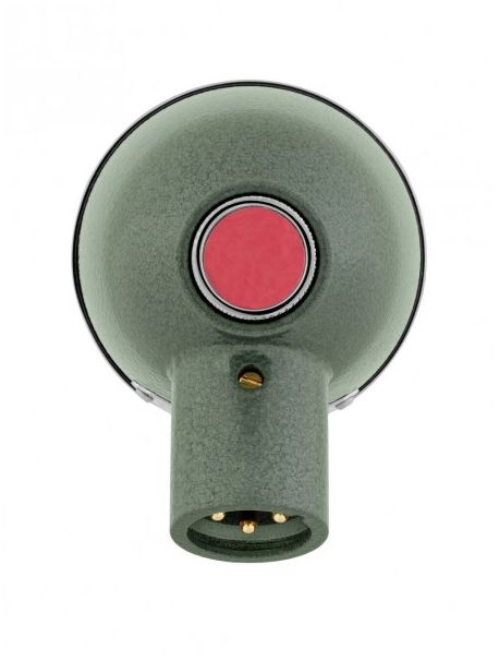 Hohner HB52 Harp Blaster harmonica microphone — side profile of green body