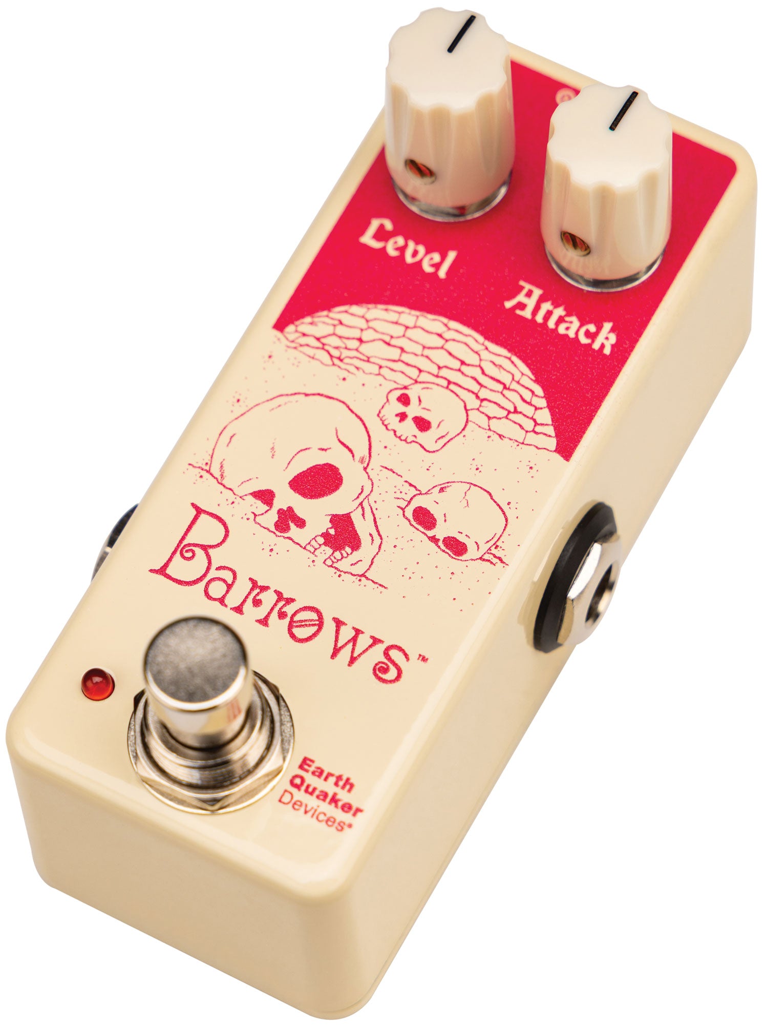EarthQuaker Devices Barrows Fuzz Attacker pedal - side view