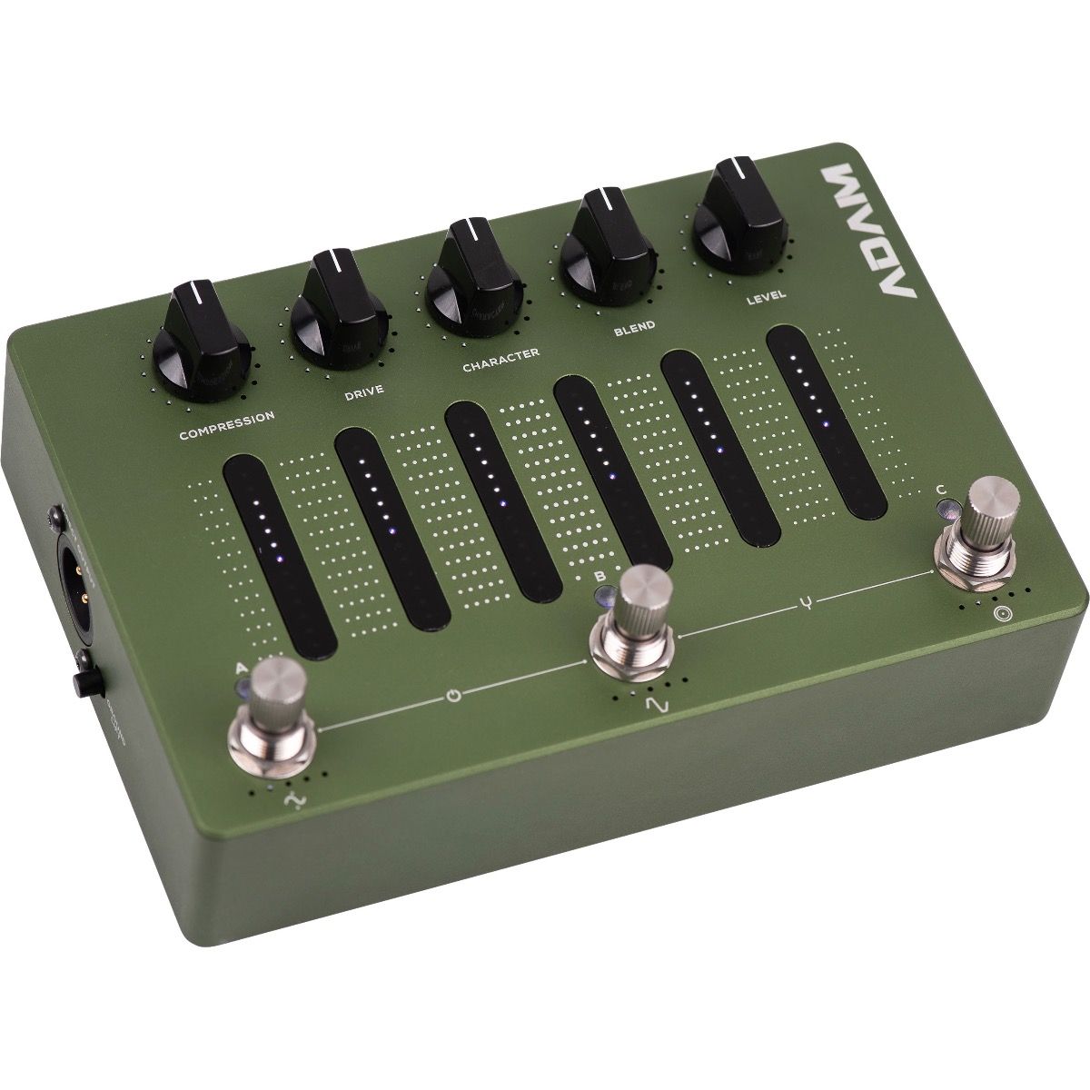 Darkglass ADAM green bass pedal — detail view