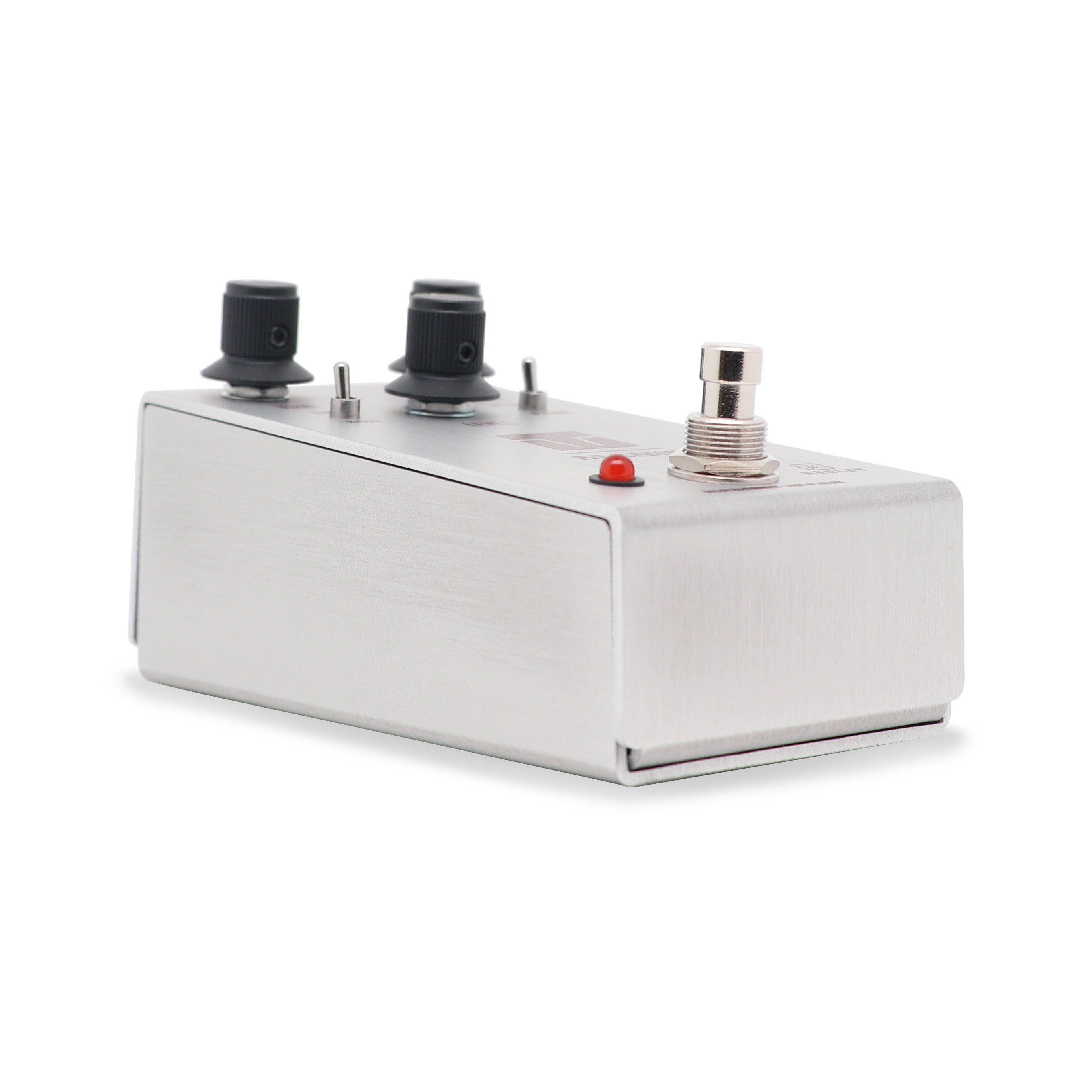 Keeley Manis Overdrive pedal — silver enclosure, angled product shot