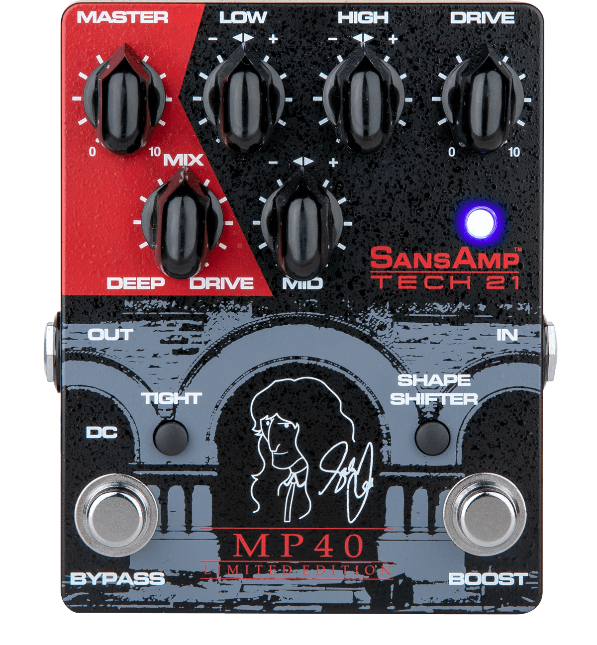 New Tech 21 SansAmp MP40 Limited Edition Geddy Lee Signature Bass Guitar Effects Pedal