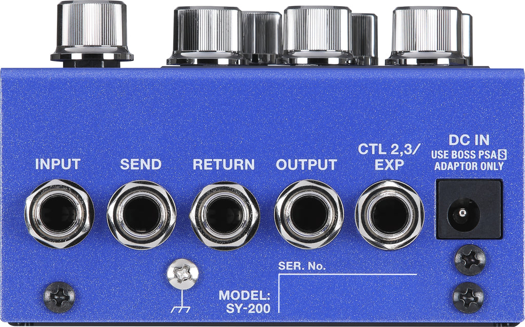 Boss SY-200 guitar synth pedal rear panel