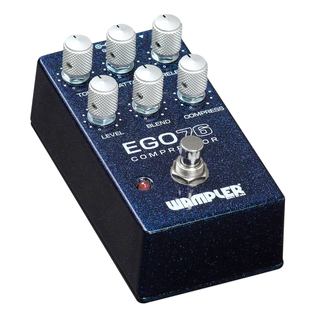 Wampler Ego 76 Compressor pedal — Level, Blend, Compress knobs detail